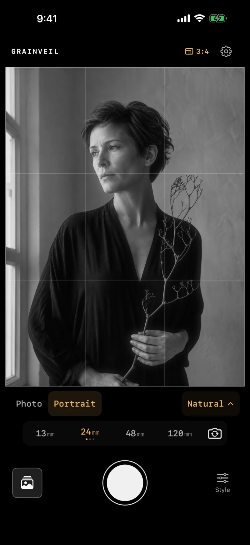 Natural selected in Grainveil’s Portrait mode